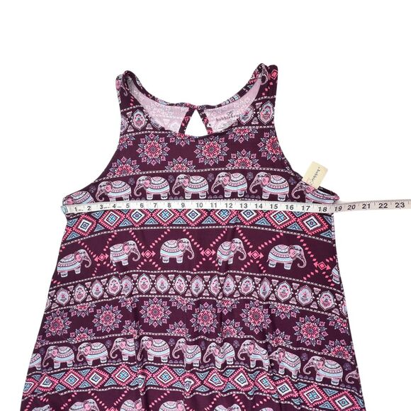 Bobbie Brooks Dress Large Elephant Print Boho Tribal Swim Cover Up Resort Wear - Picture 5 of 13